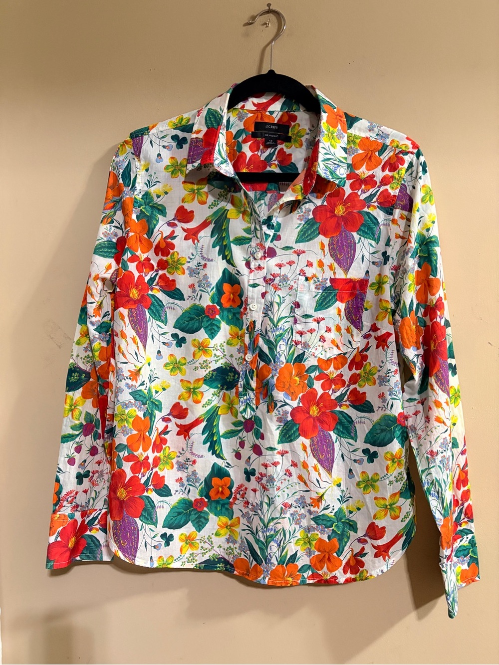 J. Crew Classic Popover Shirt in Ratti® Island Botanical Print size 12